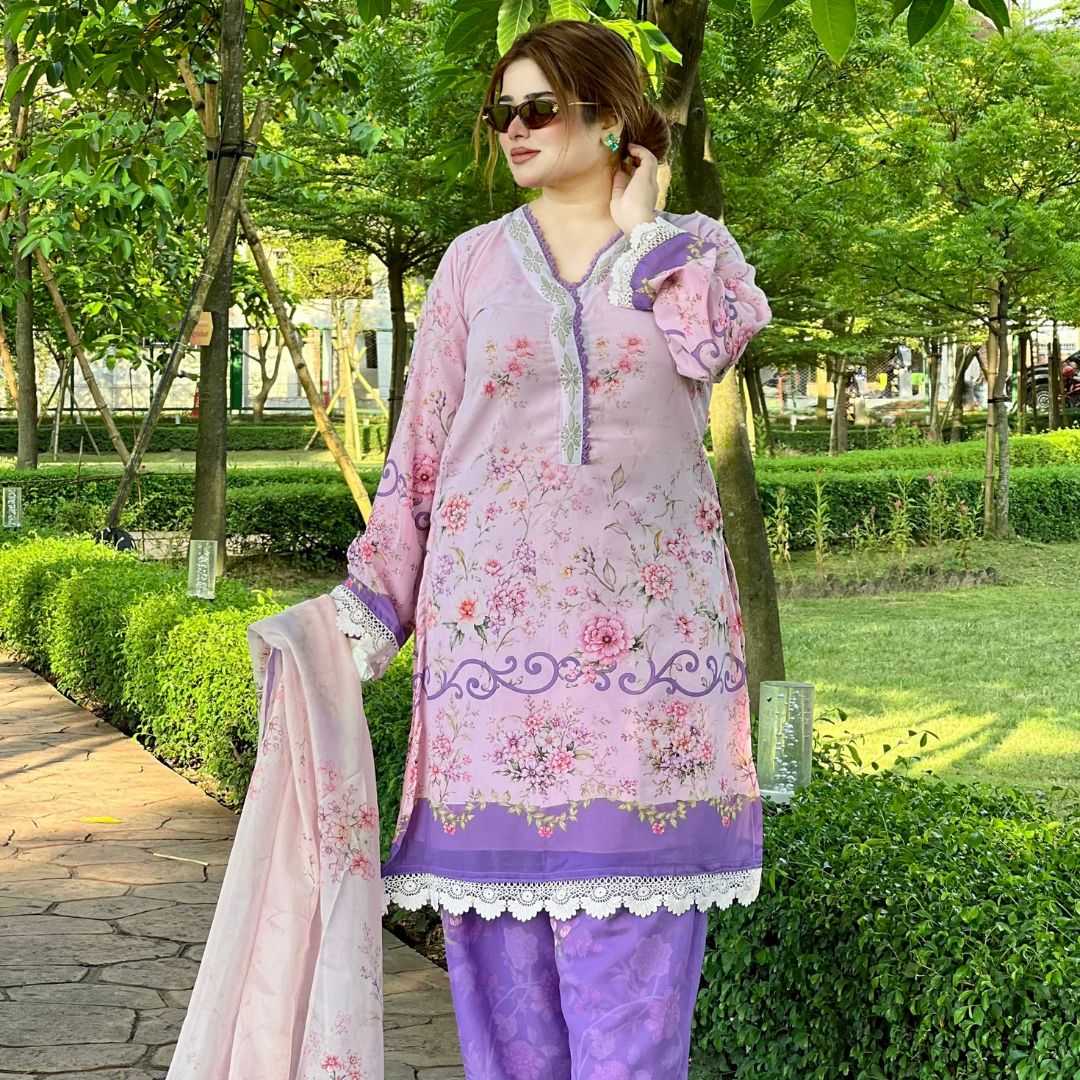 Elegant,Floral,3-Piece,Dress,for,Women,–,Pastel,Printed,Outfit