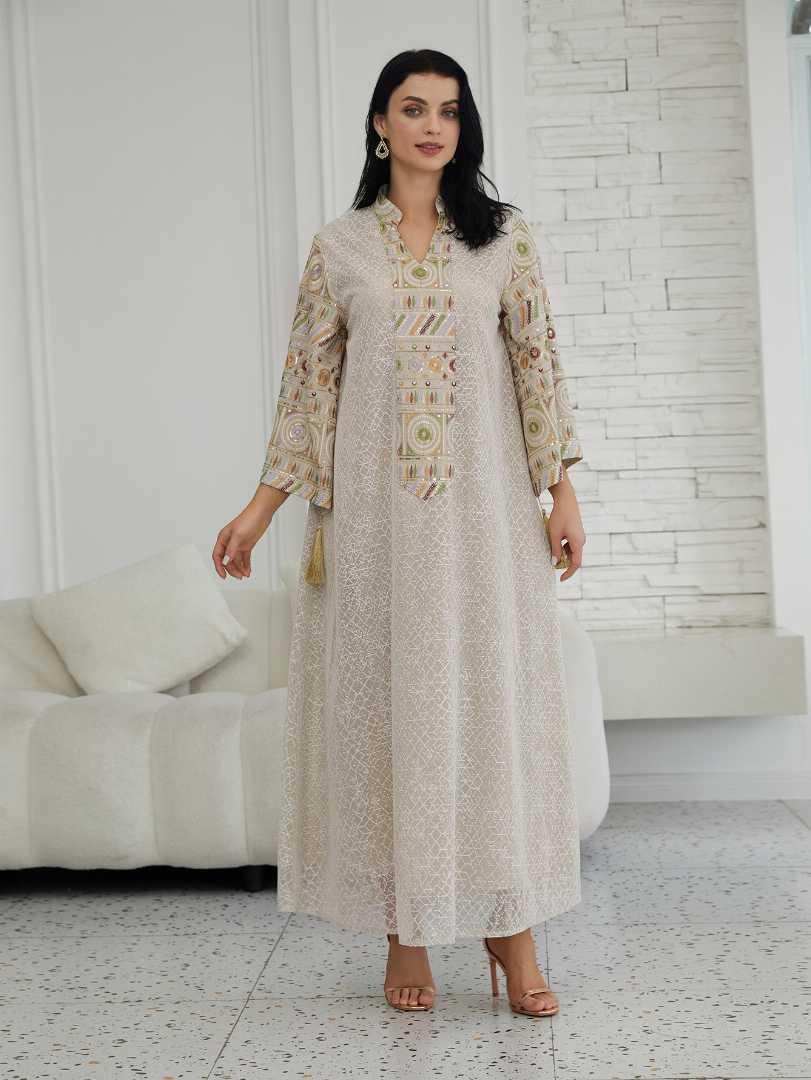 off white long dress, sequin dress for women, embroidered dress, mesh long dress, off white party dress, women's wedding dress, elegant long dress, sequin embroidered dress, party wear dress for women